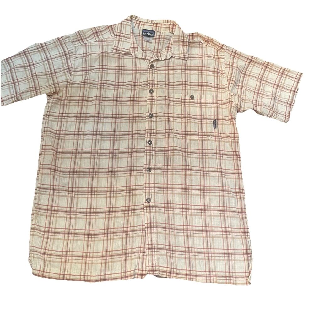 Patagonia A/C Plaid Shirt L Men’s Button Down Organic Cotton Lightweight Hiking